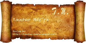 Taucher Márk névjegykártya